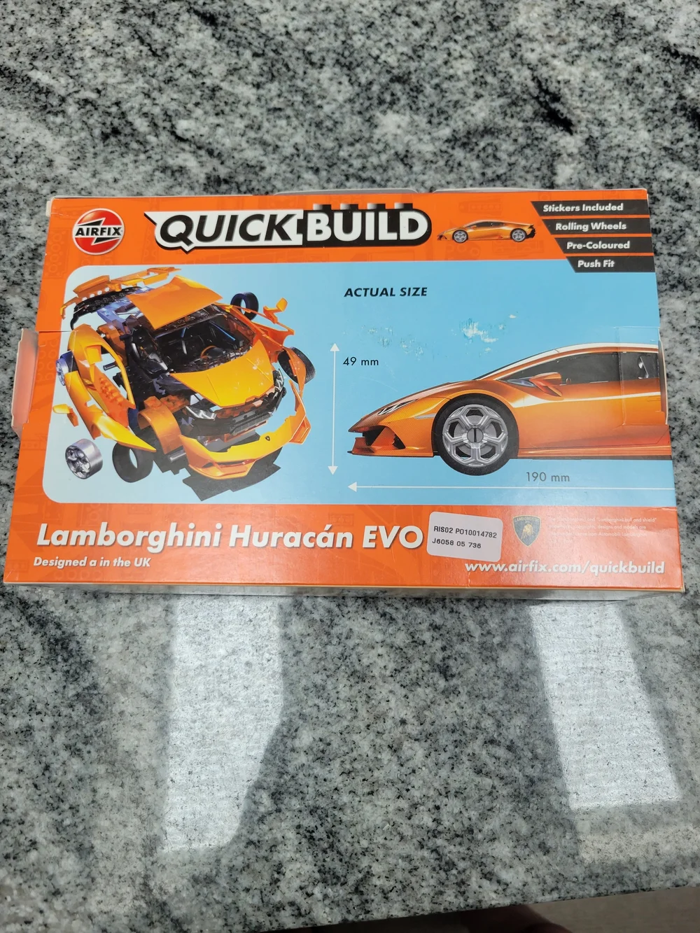 Quick-Build Lamborghini Huracán EVO Toy Car - Orange